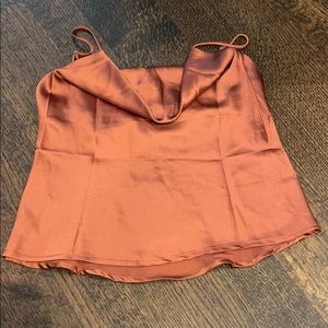 Cowl neck copper top